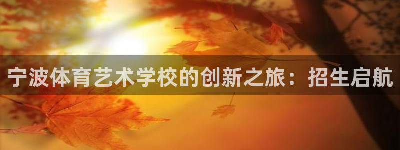  yy易游体育米乐：宁波体育艺术学校的创新之旅：招生启航